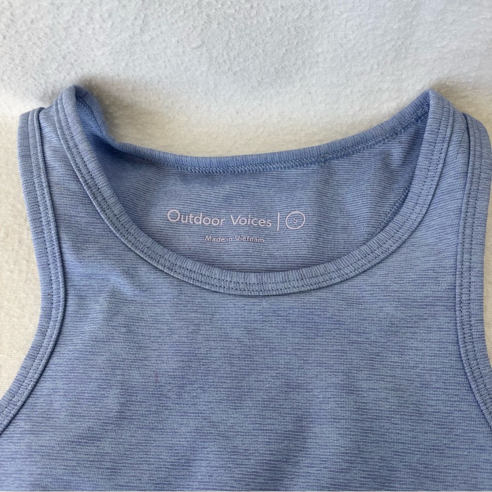 Outdoor Voices Heather Blue longline bra / Crop Top - Picture 3 of 4